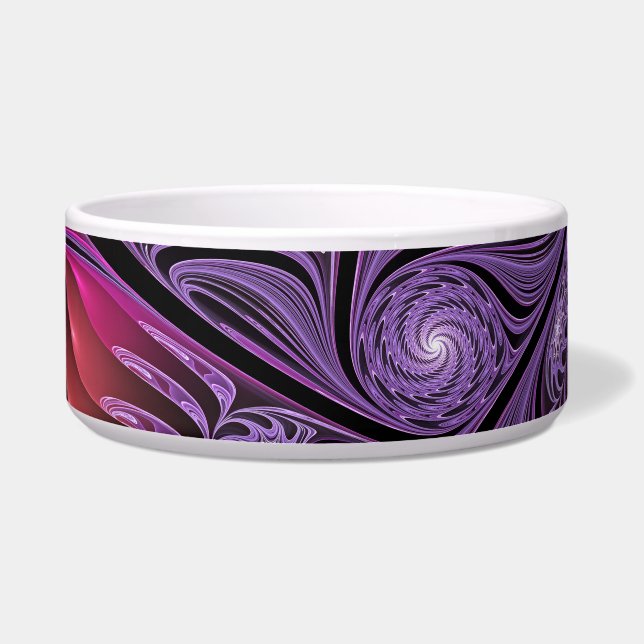 Farbenfrohe Fantasie Abstrakte Trippy Lila Fraktal Napf (Vorderseite)