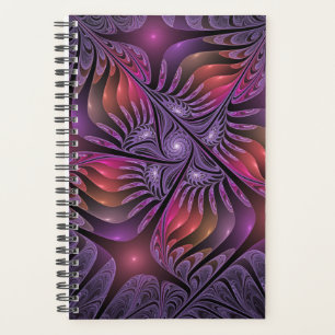 Farbenfrohe Fantasie Abstrakte Trippy Lila Fraktal Planer