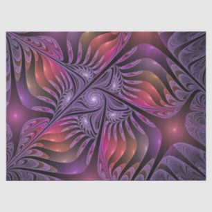Farbenfrohe Fantasie Abstrakte Trippy Lila Fraktal Seidenpapier