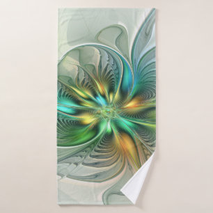 Farbenfrohe Fantasie Moderne Abstrakte Blume Frakt Badehandtuch