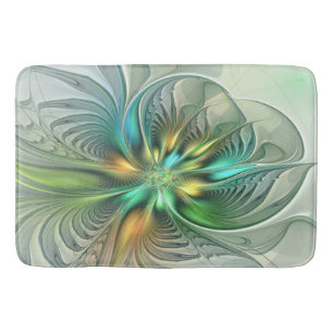 Farbenfrohe Fantasie Moderne Abstrakte Blume Frakt Badematte