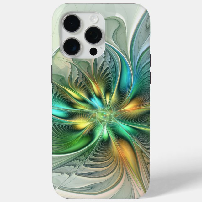 Farbenfrohe Fantasie Moderne Abstrakte Blume Frakt Case-Mate iPhone Hülle (Rückseite)