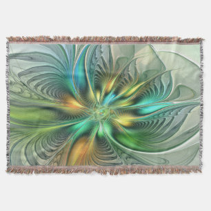 Farbenfrohe Fantasie Moderne Abstrakte Blume Frakt Decke