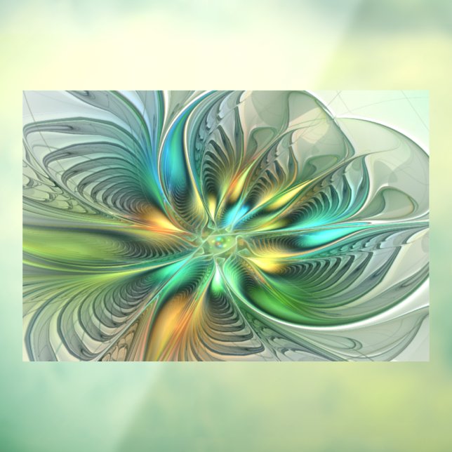 Farbenfrohe Fantasie Moderne Abstrakte Blume Frakt Fensteraufkleber (Blatt 3)