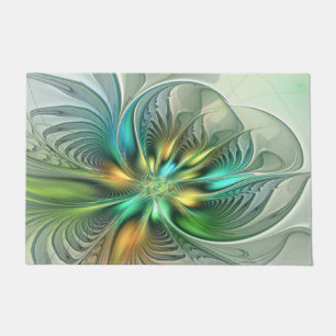 Farbenfrohe Fantasie Moderne Abstrakte Blume Frakt Fußmatte