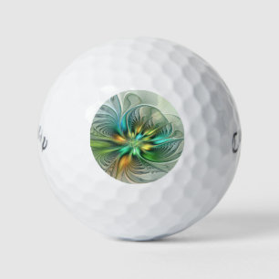 Farbenfrohe Fantasie Moderne Abstrakte Blume Frakt Golfball
