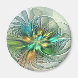 Farbenfrohe Fantasie Moderne Abstrakte Blume Frakt Magnet