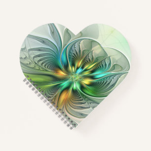 Farbenfrohe Fantasie Moderne Abstrakte Blume Frakt Notizbuch