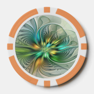 Farbenfrohe Fantasie Moderne Abstrakte Blume Frakt Pokerchips