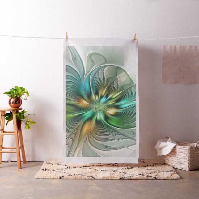 Farbenfrohe Fantasie Moderne Abstrakte Blume Frakt Stoff (Beispiel)