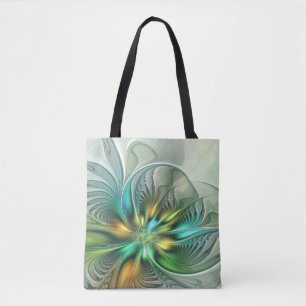 Farbenfrohe Fantasie Moderne Abstrakte Blume Frakt Tasche