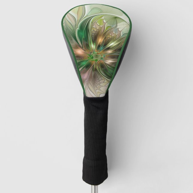 Farbenfrohe Fantasie Modernes Abstraktes Fraktal B Golf Headcover (Vorderseite)