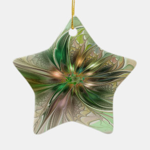 Farbenfrohe Fantasie Modernes Abstraktes Fraktal B Keramik Ornament
