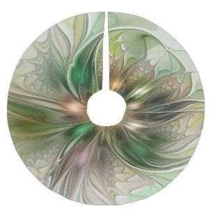 Farbenfrohe Fantasie Modernes Abstraktes Fraktal B Polyester Weihnachtsbaumdecke