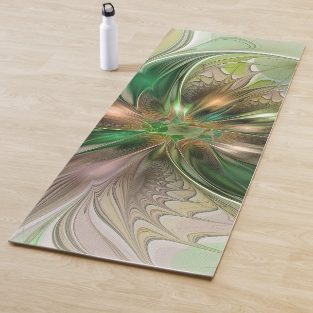 Farbenfrohe Fantasie Modernes Abstraktes Fraktal B Yogamatte (Beispiel)