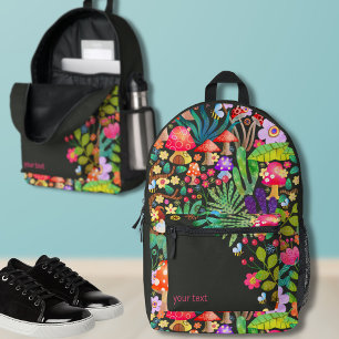 Farbenfrohe Fantasie Pilz zurück zur Schule Bedruckter Rucksack