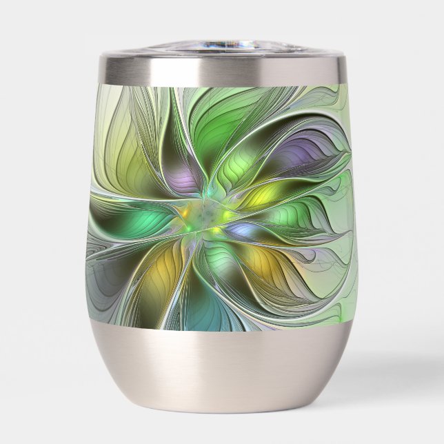 Farbenfrohe Fantasy-Blume Modernes Abstraktes Frak (Vorderseite)