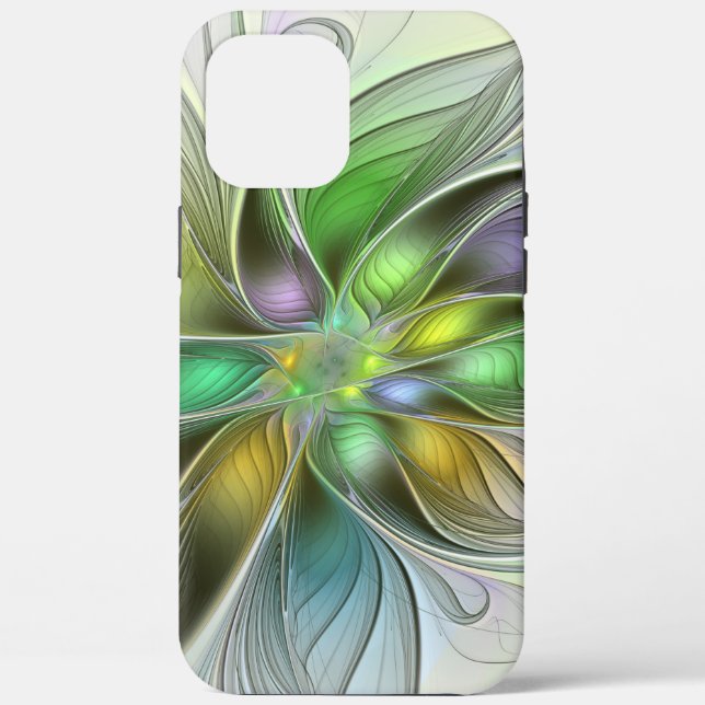 Farbenfrohe Fantasy-Blume Modernes Abstraktes Frak Case-Mate iPhone Hülle (Rückseite)