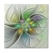Farbenfrohe Fantasy-Blume Modernes Abstraktes Frak