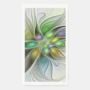 Farbenfrohe Fantasy-Blume Modernes Abstraktes Frak Serviette