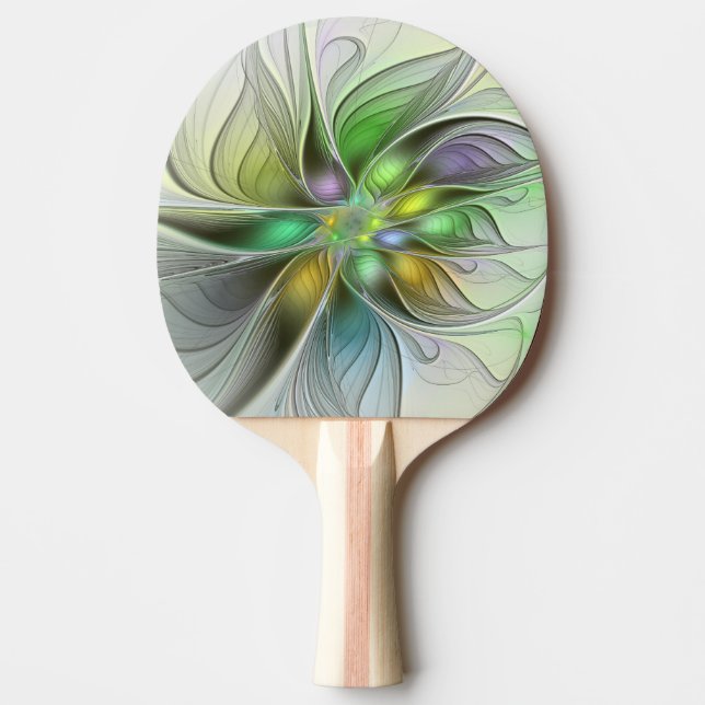 Farbenfrohe Fantasy-Blume Modernes Abstraktes Frak Tischtennis Schläger (Vorderseite)