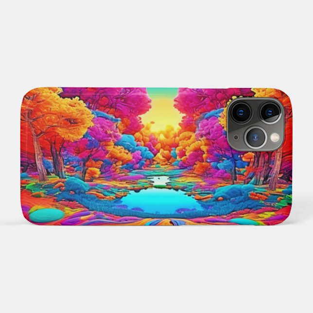 Farbenfrohe Fantasy Landschaft Case-Mate iPhone Hülle (Rückseite (Horizontal))