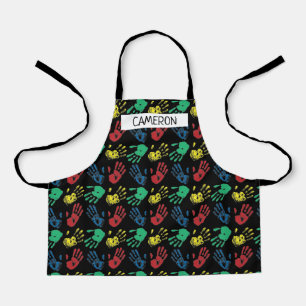 Farbenfrohe Farbdruckhandprint All-over-Print-Schü Schürze