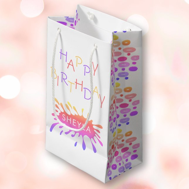 Farbenfrohe Farbe Blop Girly Happy Birthday Kleine Geschenktüte (Von Creator hochgeladen)