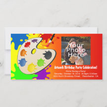 Farbenfrohe Farbpalette Malerei Geburtstagsparty