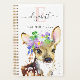 Farbenfrohe Fawn Spiral Foto Planner Planer