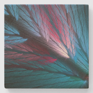 Farbenfrohe Featherie Fraktal Square Stone Unterse Steinuntersetzer