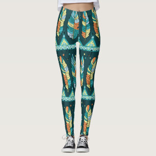 Farbenfrohe Feder, endlose Textur Leggings