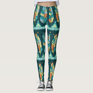 Farbenfrohe Feder, endlose Textur Leggings