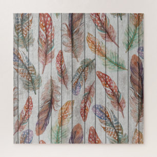 Farbenfrohe Federn, Aquarell Nahtlos Design.