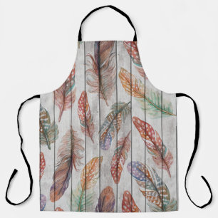 Farbenfrohe Federn, Aquarell Nahtlos Design. Schürze