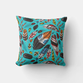 Farbenfrohe Federn Kissen