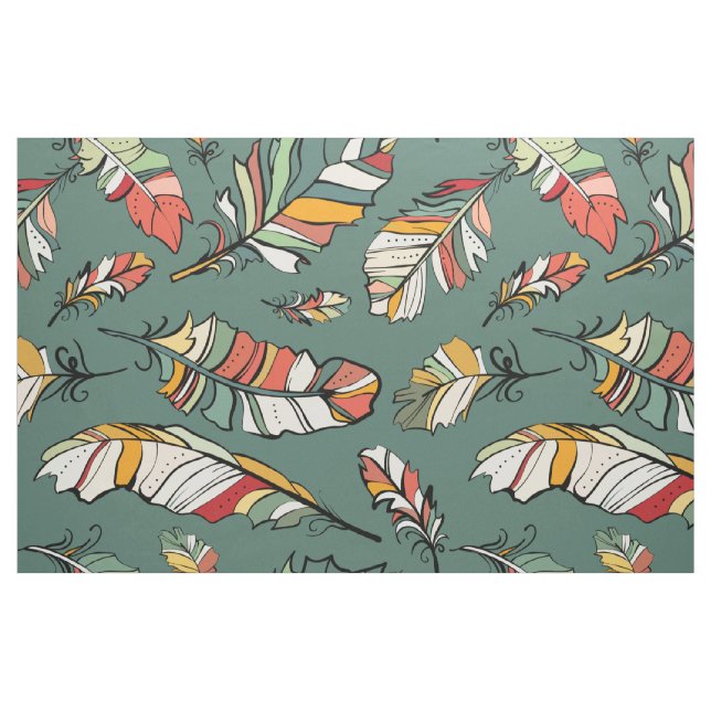 Farbenfrohe Federn Nahtloses Muster Stoff (Fat Quarter (45,7 x 55,9 cm))