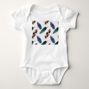 Farbenfrohe Federn Stammgefühl Baby Strampler