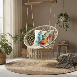 Farbenfrohe Federn Ureinwohner Amerikanische Wasse Kissen