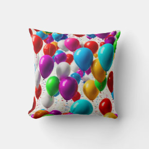 Farbenfrohe Feier Ballondesign Kissen