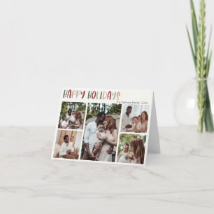 Farbenfrohe Feiertage mit grünem Glück nach fünf F Feiertagskarte