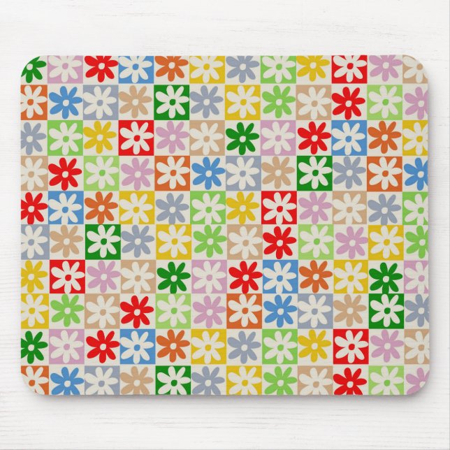 Farbenfrohe, feine ästhetische Blume Mousepad (Vorne)
