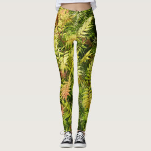 Farbenfrohe feine Blätter Muster-Legierung Leggings