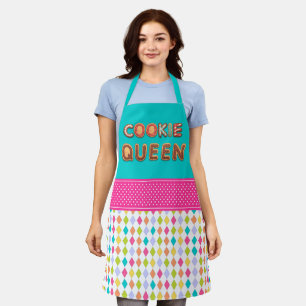 Farbenfrohe festliche Alphabet Cookie Queen Schürze