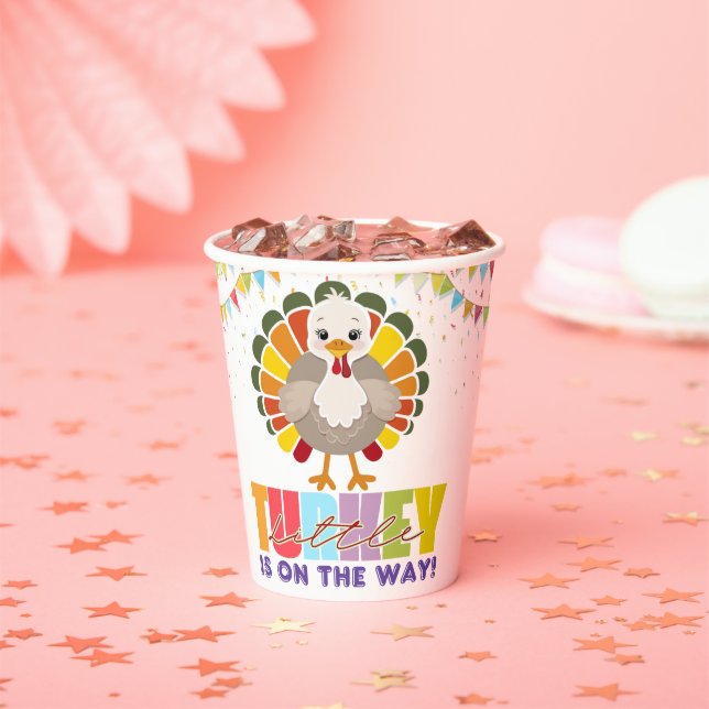 Farbenfrohe festliche kleine Türkei Babydusche Pappbecher (Insitu)