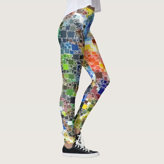 Farbenfrohe festliche Schwimmkacheln Leggings (Rechts)