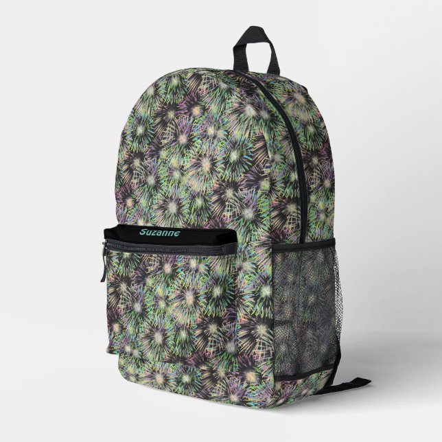 Farbenfrohe Feuerwerk Muster Personalisiert Bedruckter Rucksack (Rückseitige Ecke Rechts)