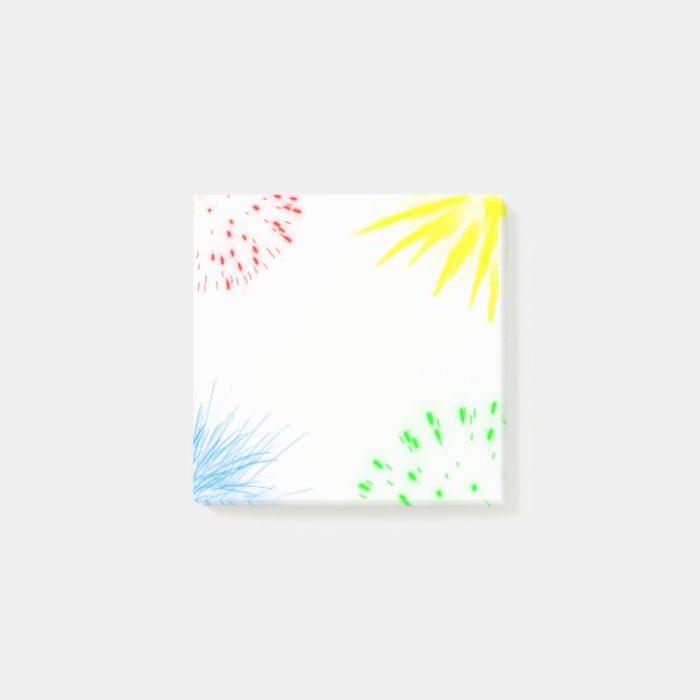 Farbenfrohe Feuerwerke lustig fröhlich Post-it Klebezettel (Vorderseite)