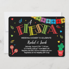 Farbenfrohe Fiesta Cactus Maracas Polterabend Einladung