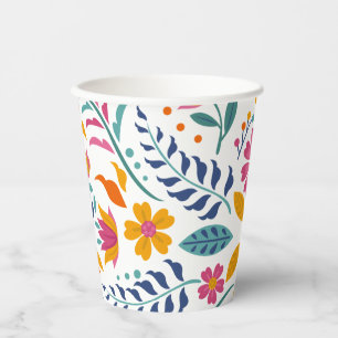 Farbenfrohe Fiesta Floral Baby Dusche Pappbecher
